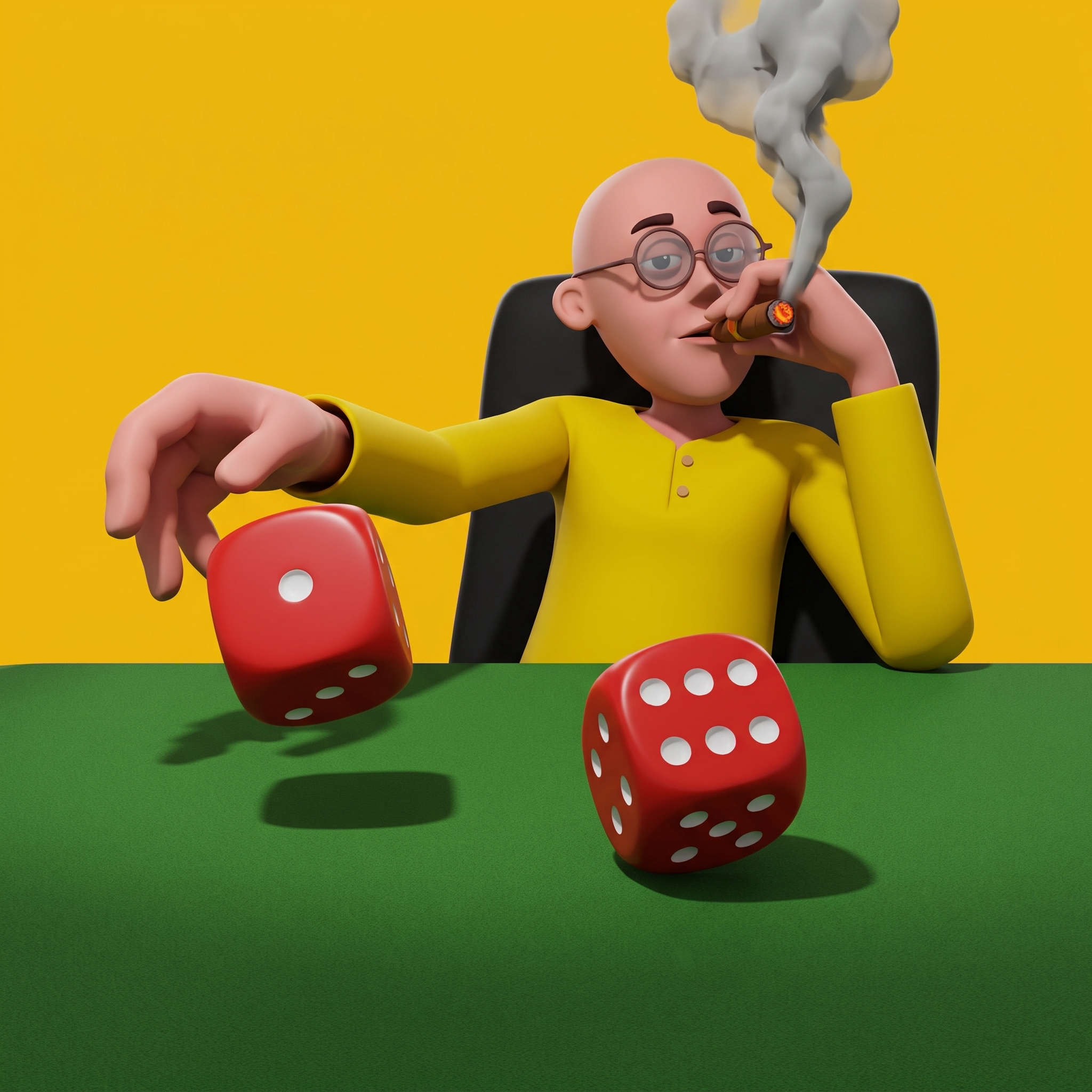 Patlu rolling dice at a casino table