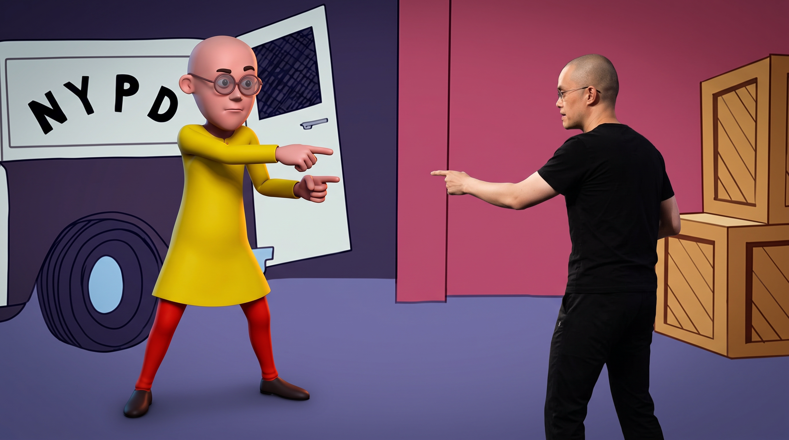 Patlu and CZ pointing at each other